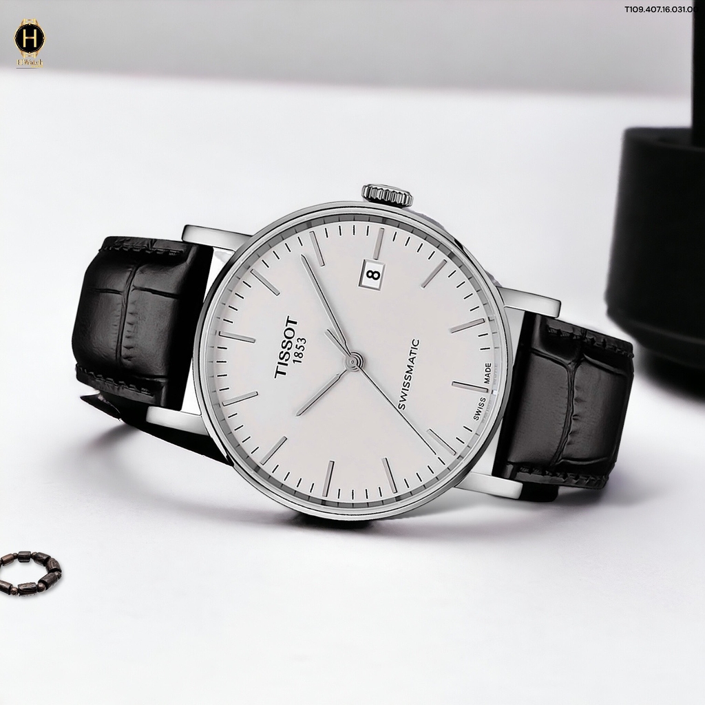 Đồng Hồ Nam Tissot Automatic Everytime Swissmatic T109.407.16.031.00 ( T1094071603100 ) Dây Da Mặt Trắng Sapphire