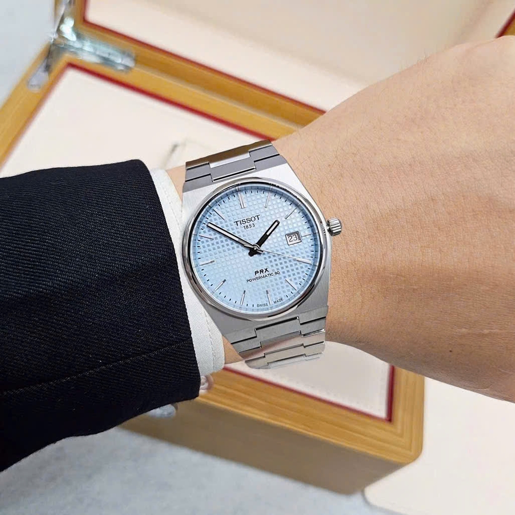 Đồng Hồ Nam Tissot Automatic PRX Powermatic 80 Ice Blue T137.407.11.351.00 ( T1374071135100 )