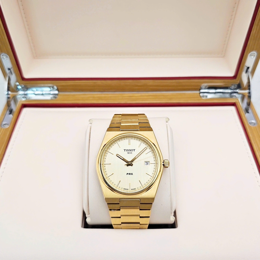 Đồng Hồ Nam Tissot Quartz  PRX Champagne Dial Gold 40mm T137.410.33.021.00 (T1374103302100 )