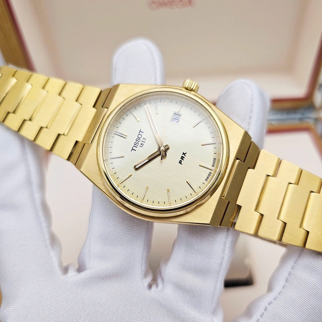 Đồng Hồ Nam Tissot Quartz  PRX Champagne Dial Gold 40mm T137.410.33.021.00 (T1374103302100 )