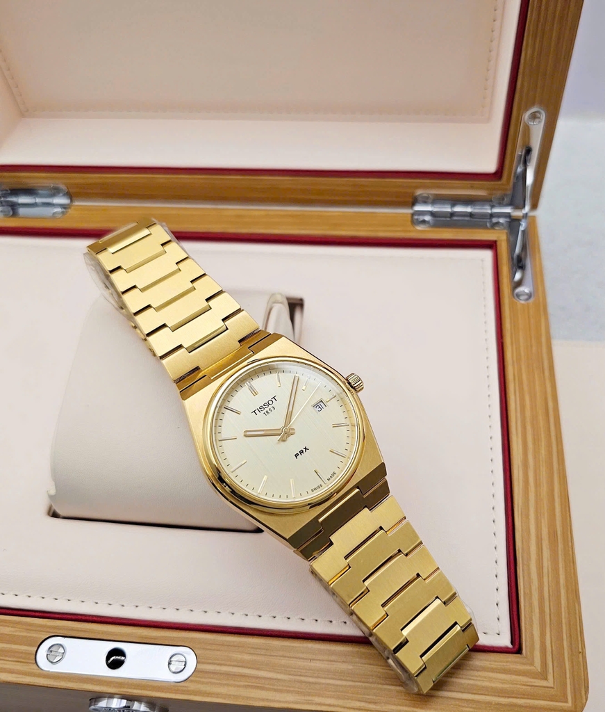 Đồng Hồ Nam Tissot Quartz  PRX Champagne Dial Gold 40mm T137.410.33.021.00 (T1374103302100 )