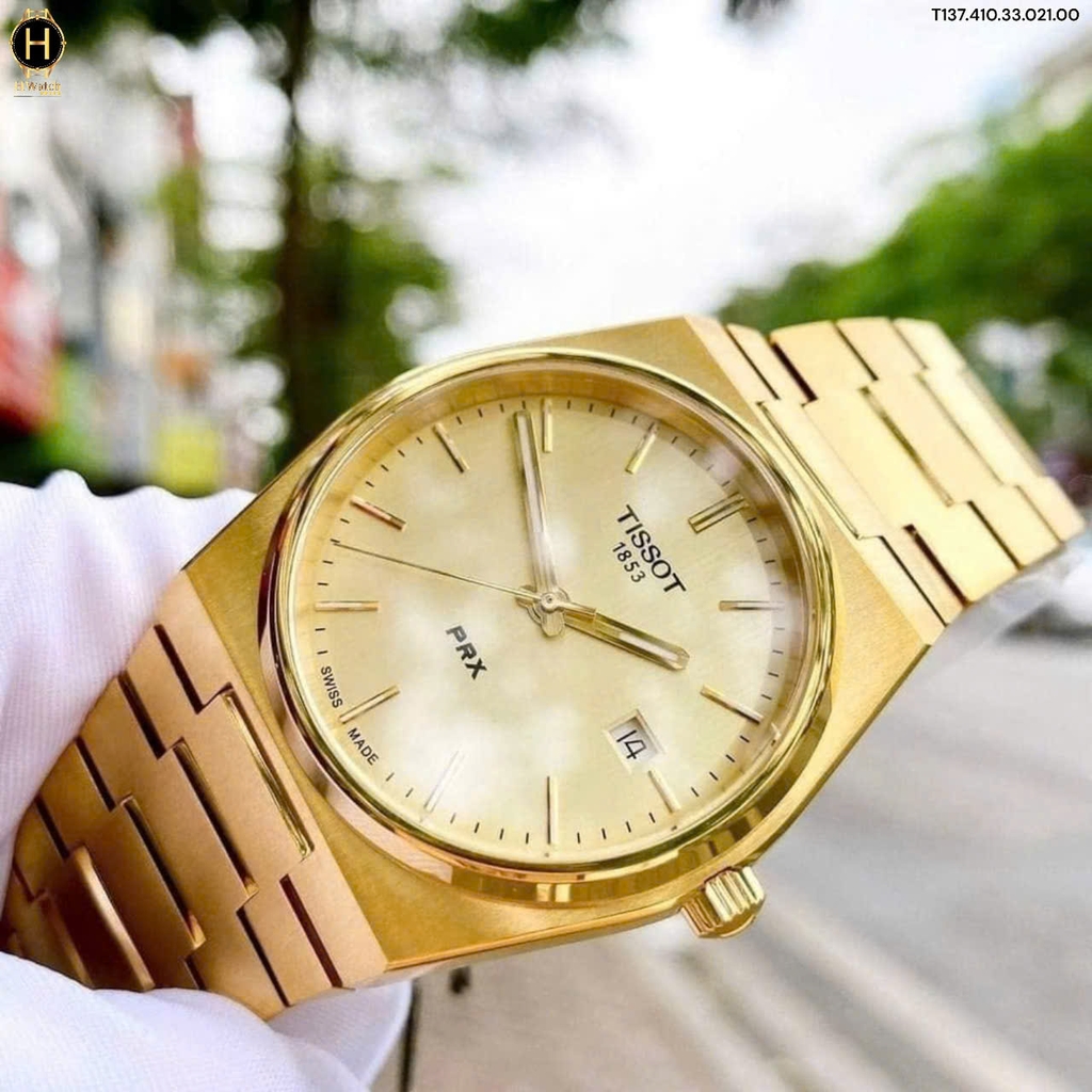 Đồng Hồ Nam Tissot Quartz  PRX Champagne Dial Gold 40mm T137.410.33.021.00 (T1374103302100 )