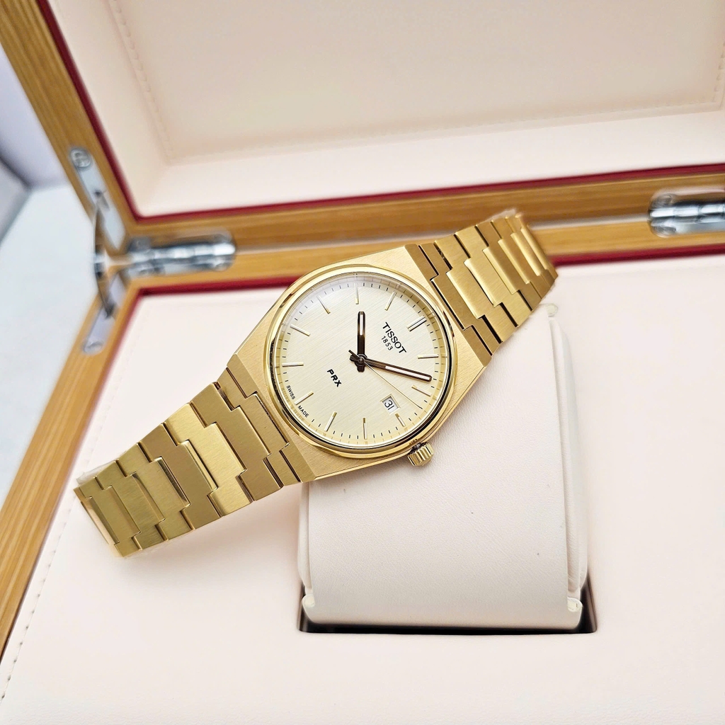 Đồng Hồ Nam Tissot Quartz  PRX Champagne Dial Gold 40mm T137.410.33.021.00 (T1374103302100 )
