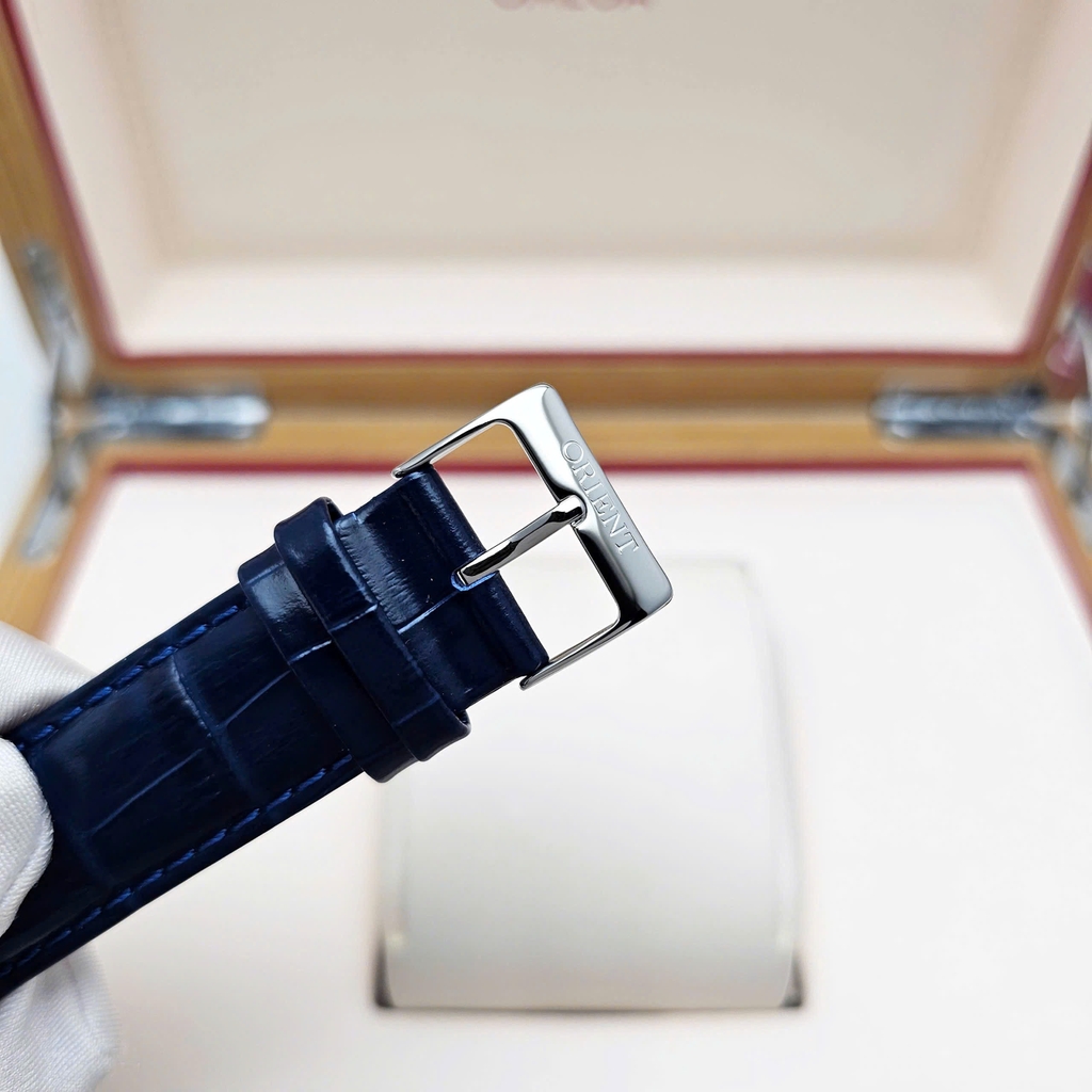 Đồng Hồ Nam Orient Automatic Cabalero Blue FAG00004D0 ( SAG00004D0 ) ( TAG00004D0 ) Dây Da Vỏ Trắng Mặt Xanh