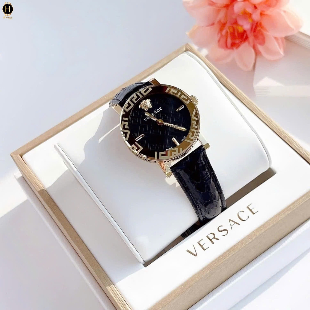 Đồng Hồ Nữ Versace Quartz Greca Glass Leather VEU300221