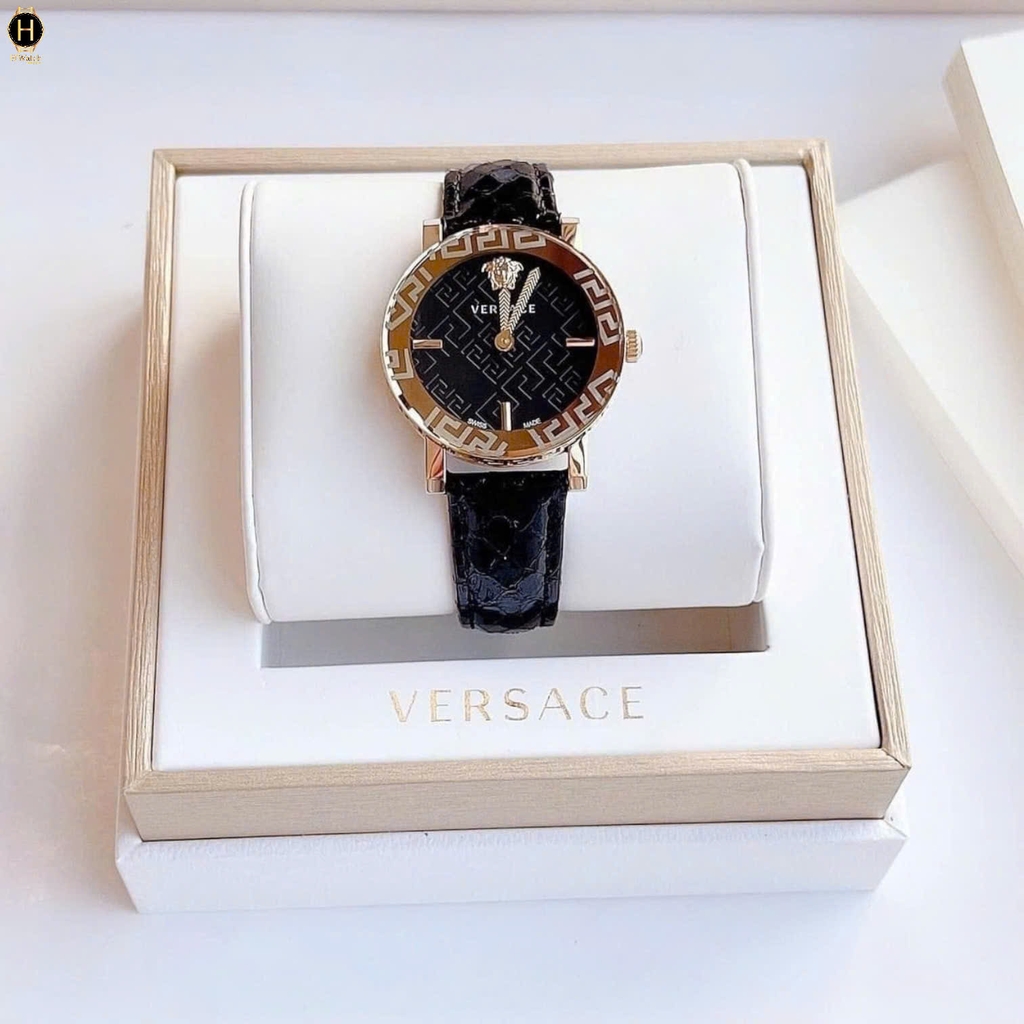Đồng Hồ Nữ Versace Quartz Greca Glass Leather VEU300221