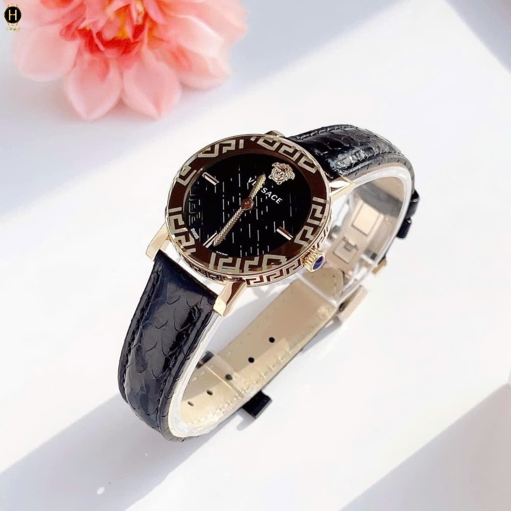 Đồng Hồ Nữ Versace Quartz Greca Glass Leather VEU300221