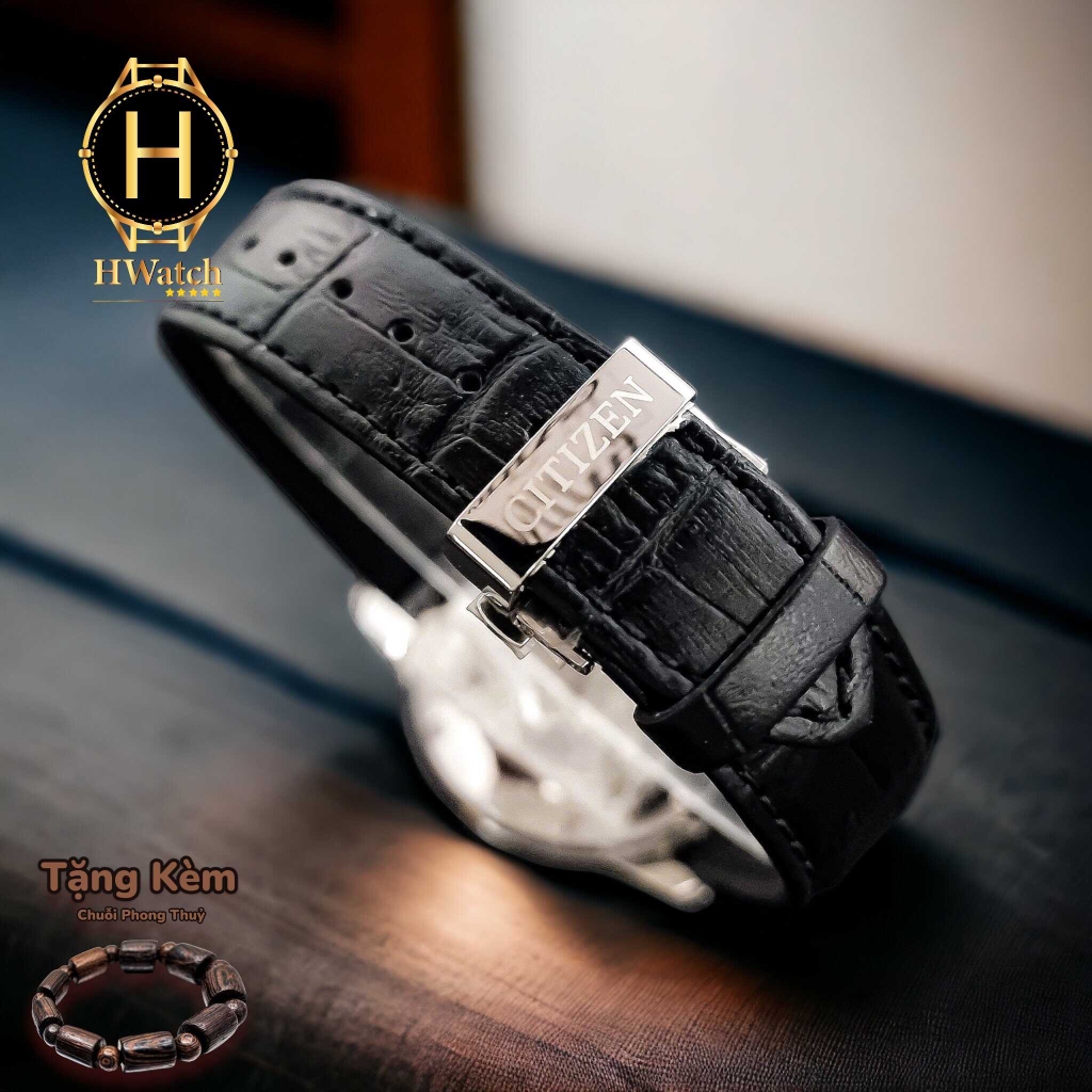 Đồng Hồ Nam Citizen NK0001-17X Automatic Dây Da Đen Mặt Vàng Nhạt