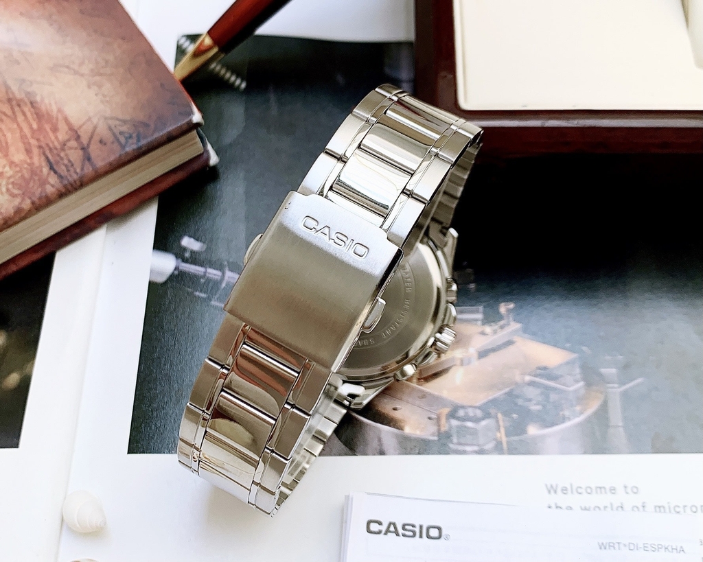 Đồng Hồ Nam Casio Quartz MTP-1374D-5AVDF Dây Thép Mặt Đen