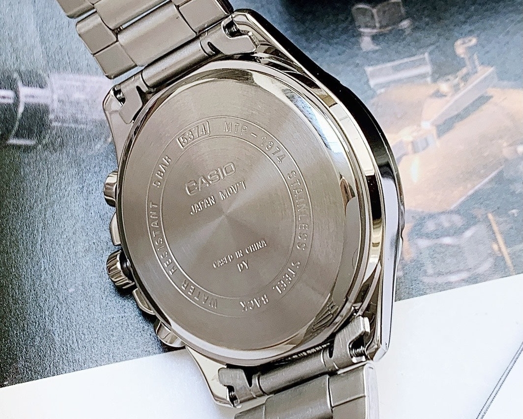 Đồng Hồ Nam Casio Quartz MTP-1374D-5AVDF Dây Thép Mặt Đen