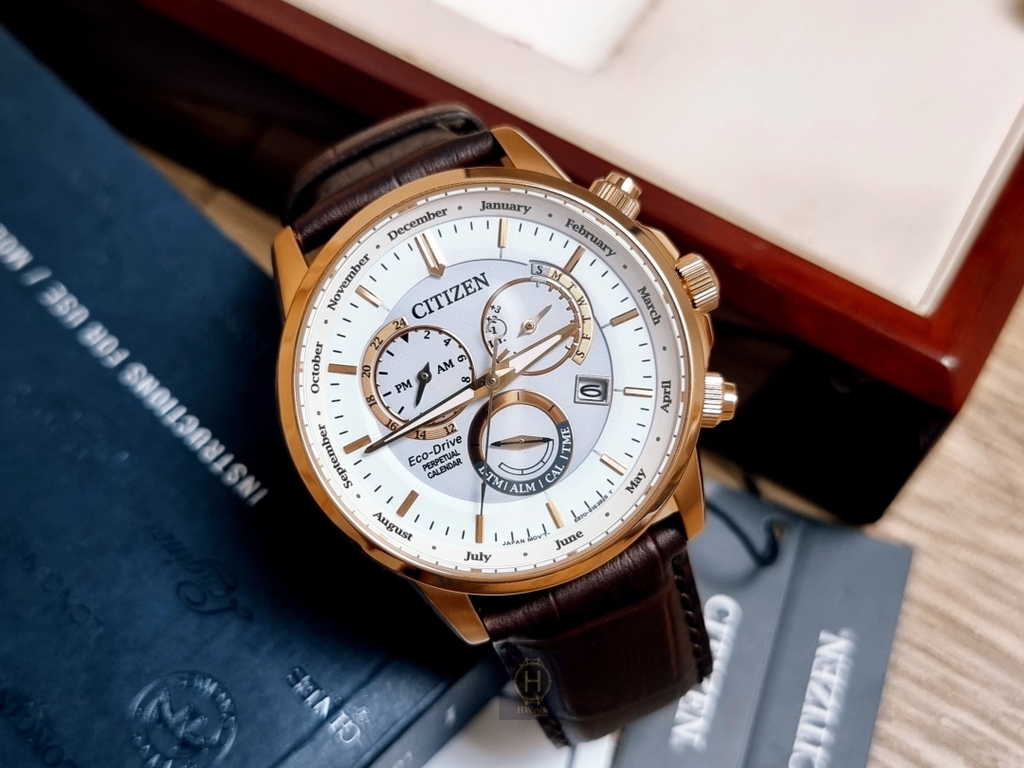 Đồng Hồ Nam Citizen Pin Eco-Drive BL8153-11A  Chronograp Dây Da Perpetual Calendar