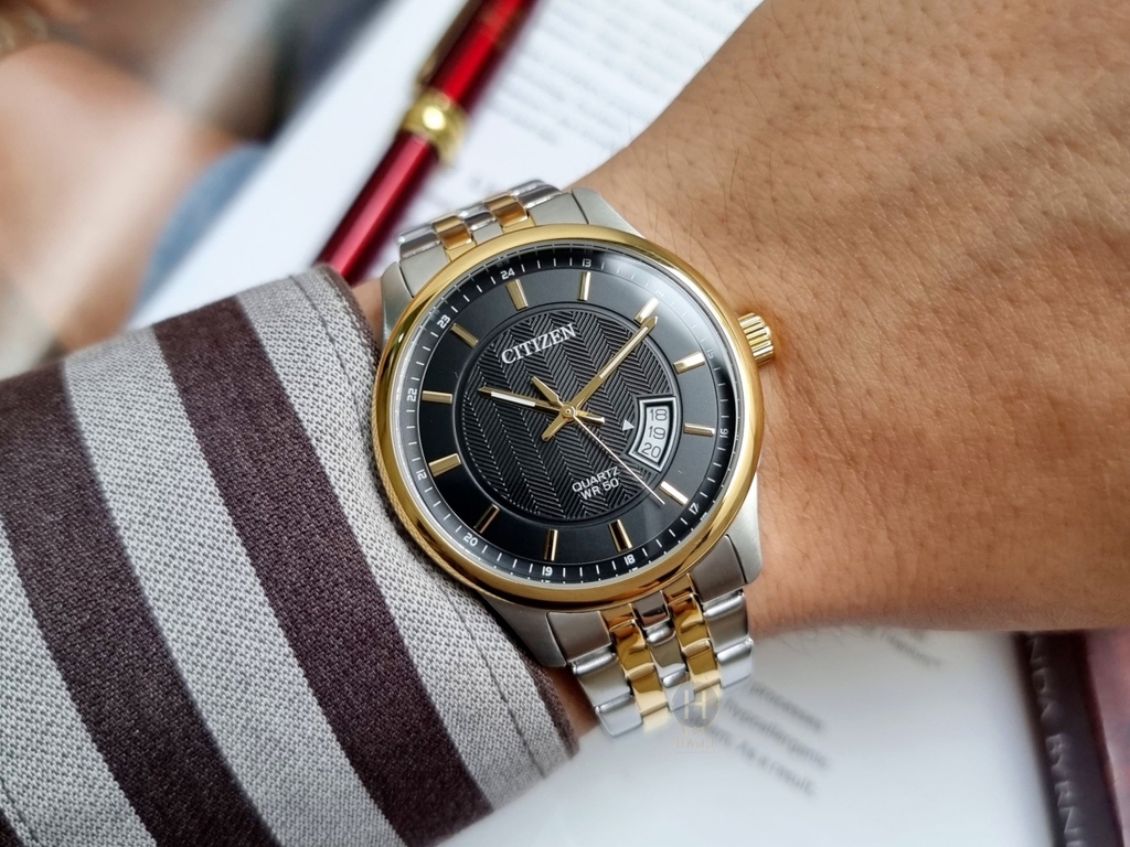 Đồng Hồ Nam Citizen Quartz BI1054-80E Dây Sắt Demi