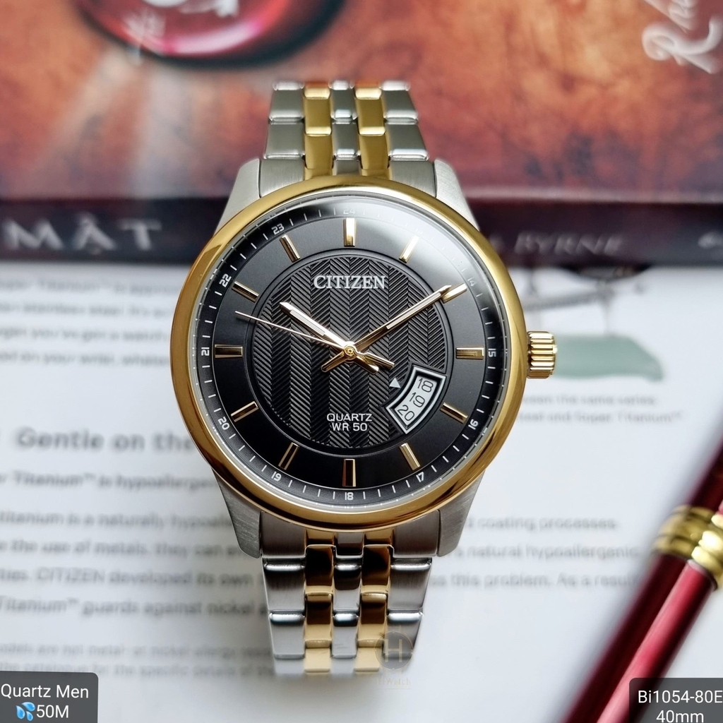 Đồng Hồ Nam Citizen Quartz BI1054-80E Dây Sắt Demi