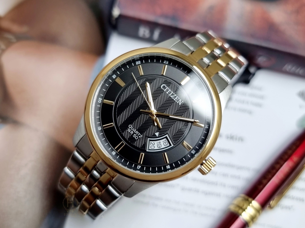 Đồng Hồ Nam Citizen Quartz BI1054-80E Dây Sắt Demi