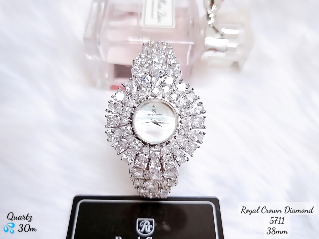 Đồng Hồ Nữ Royal Crown Quartz 5711  Dây Sắt Chính Hãng 