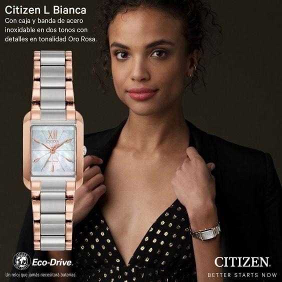 Đồng Hồ Nữ Citizen Quartz Eco-Drive  EW5556-52D Dây Sắt Viền Rose
