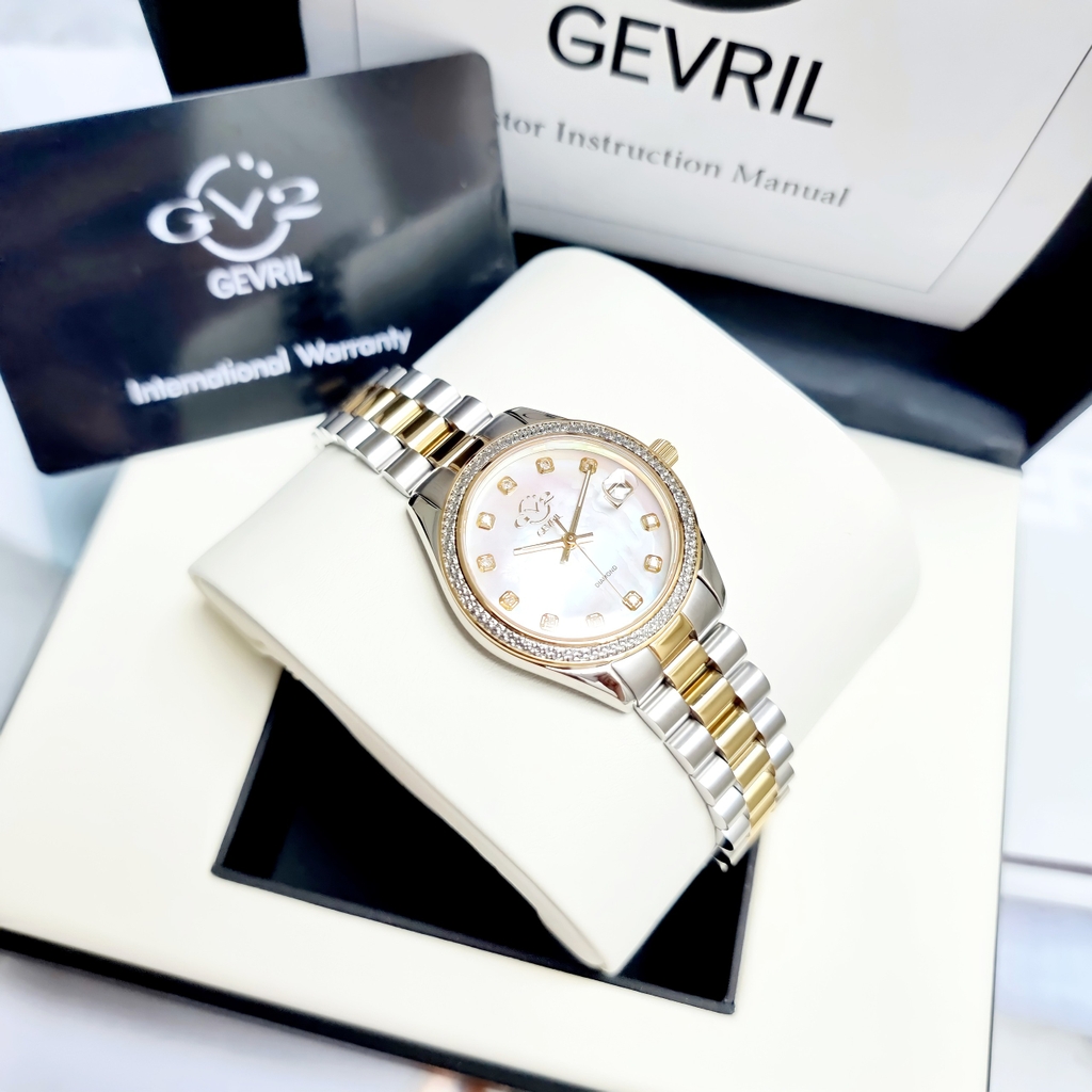 Đồng Hồ Nữ GV2 By Gevril Quartz 12424B  Diamond