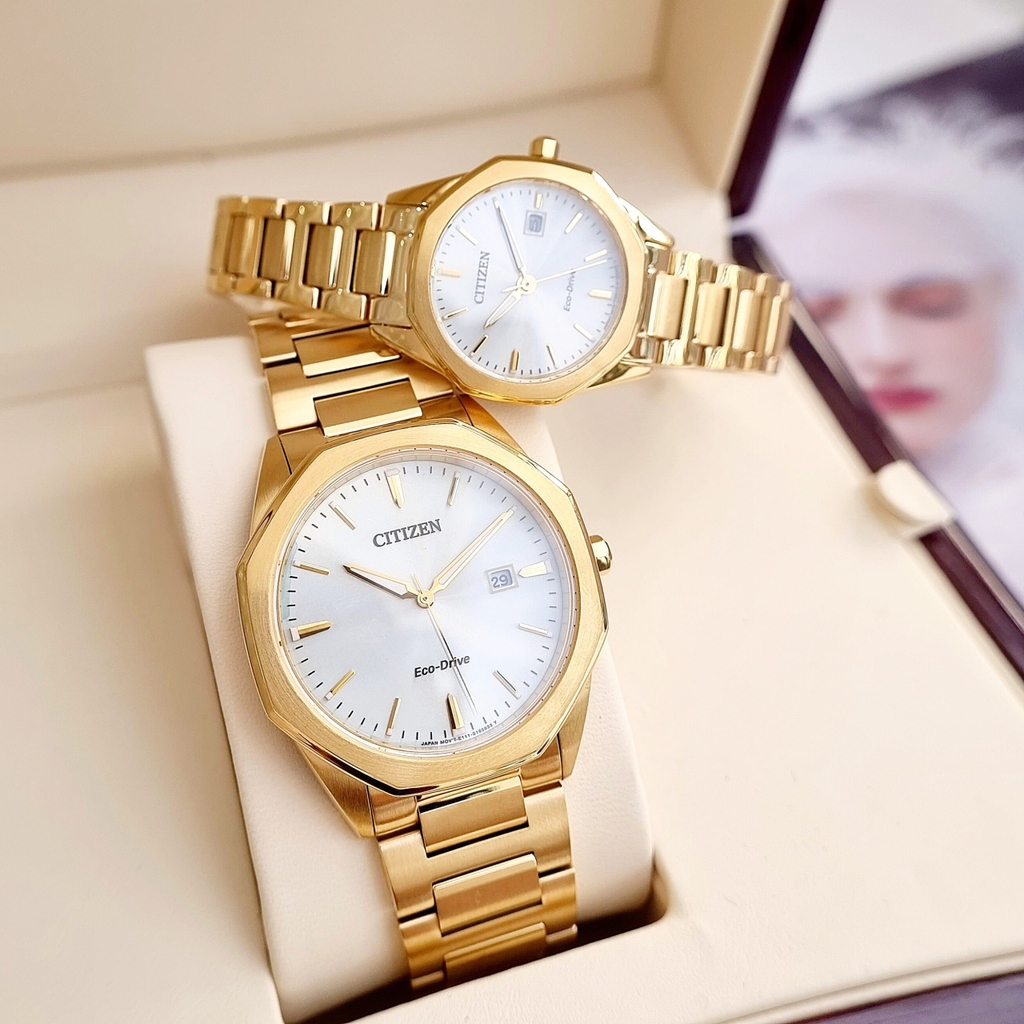 Đồng Hồ Cặp Citizen Quartz Eco-Drive BM7492-57A  EW2582-59A ( Giá 1 Chiếc )