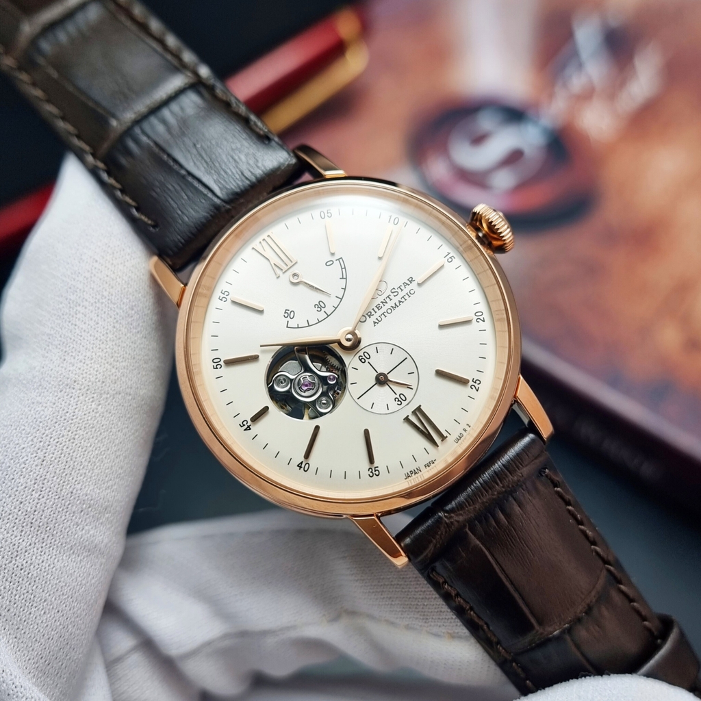 Đồng Hồ Nam ORIENT Automatic RE-AV0001S00B Dây Da  Đen Vỏ Mạ Rose