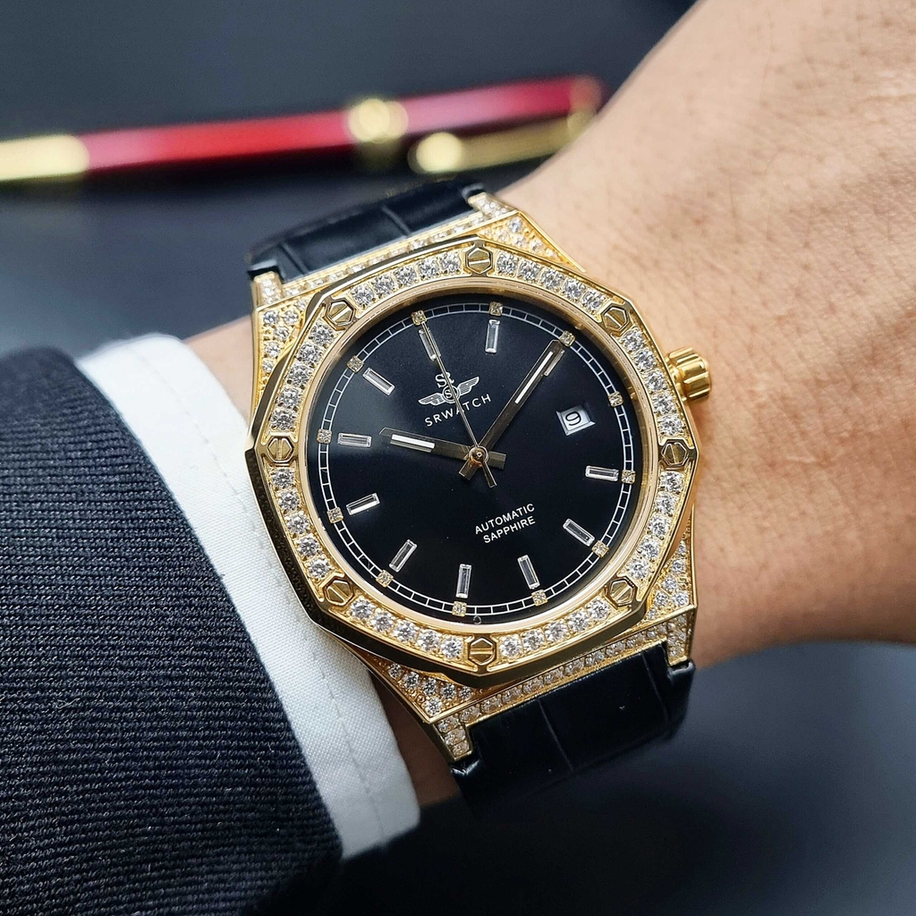 Đồng Hồ Nam SRWATCH Automatic Limited SG99993.4601GLA Dây Da Vỏ Vàng Mặt Đen Sapphire