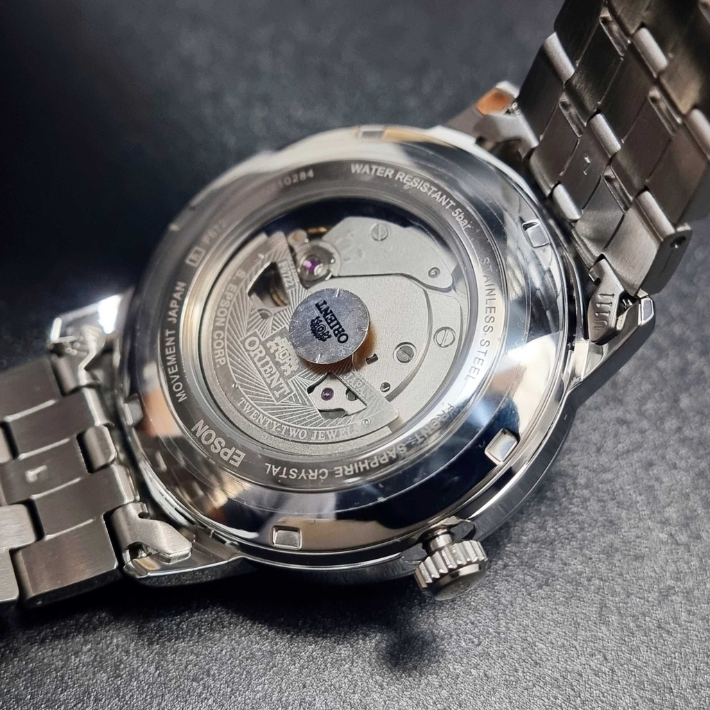 Đồng Hồ Nam Orient Automatic RA-AC0F09L10B Symphony Dây Thép Mặt Xanh