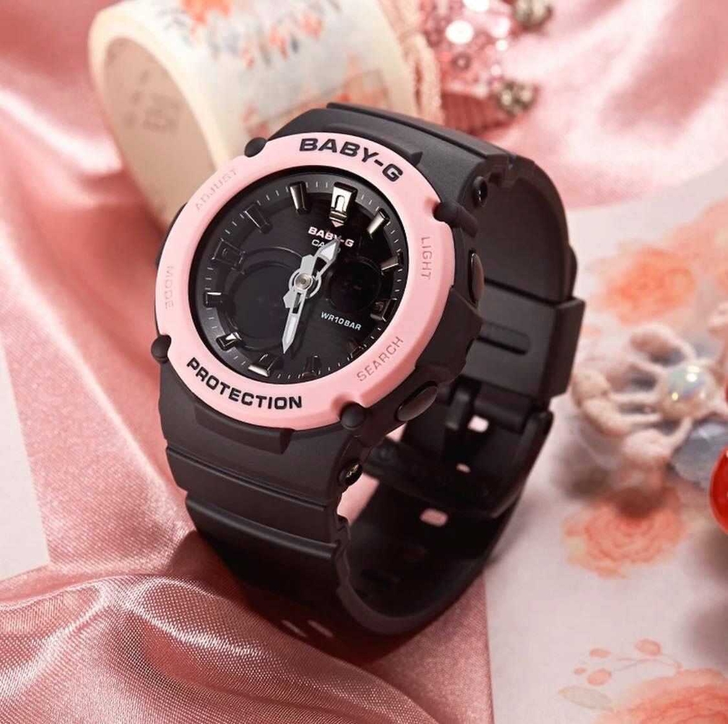 Đồng Hồ Nữ Casio Baby G BGA-270-1ADR  Dây Nhựa Đen Hồng