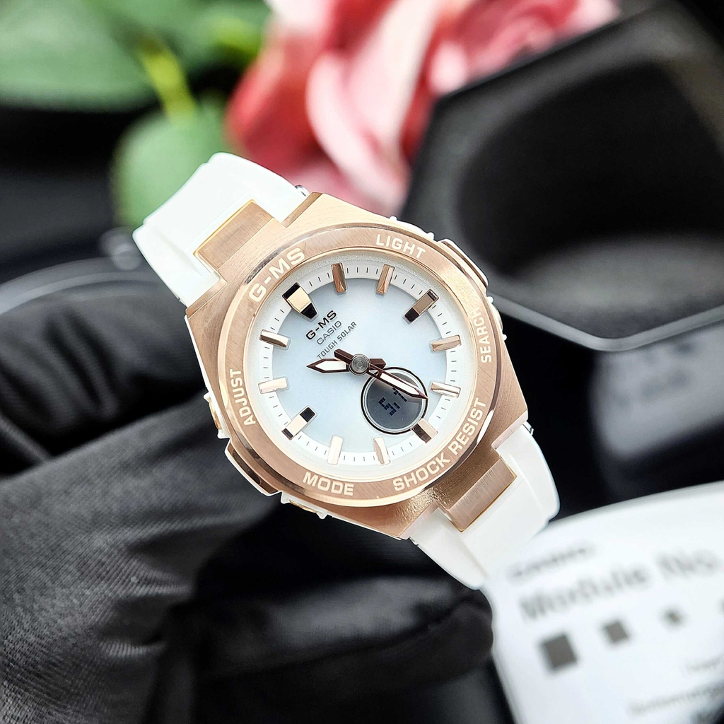 Đồng Hồ Nữ  Casio Baby G  MSG-S200G-7A Dây Nhựa Vỏ Rose Mặt Trắng
