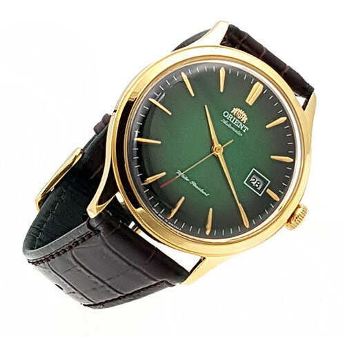 Đồng Hồ Nam ORIENT BAMBINO Dây Da Nâu Mặt Xanh FAC08002F0