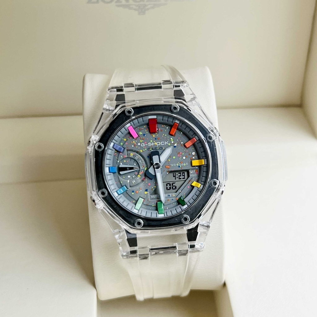 Đồng Hồ Nam Casio Quartz Gsock GA-2100 Custom  Dây Nhựa Full Màu Sport