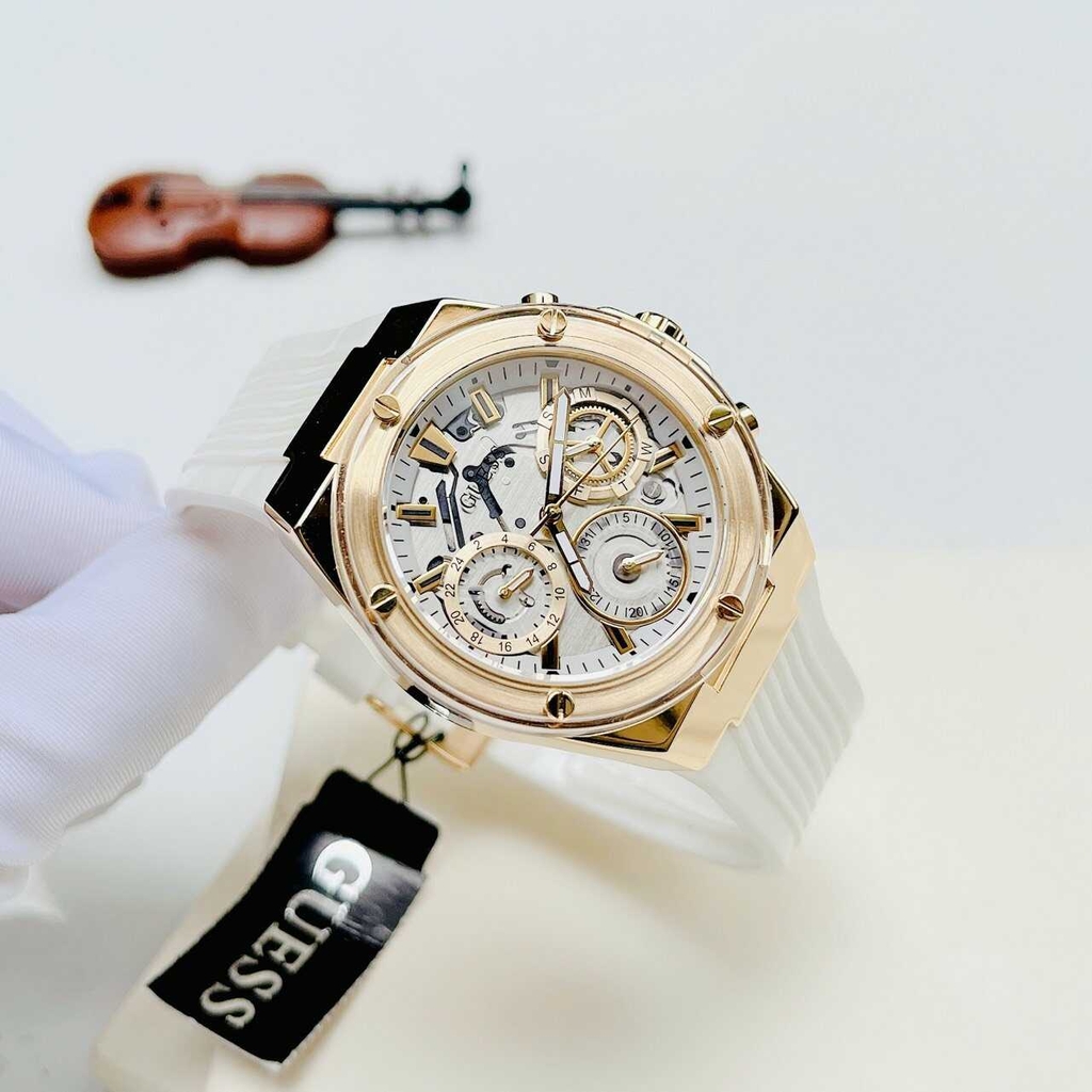 Đồng Hồ Unisex Guess Quartz GW0409L2 Dây Casu Gold