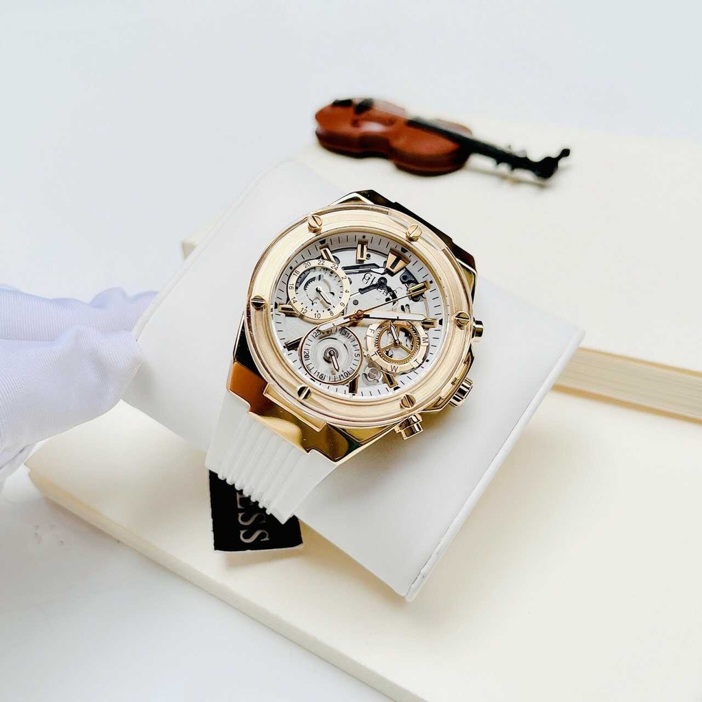 Đồng Hồ Unisex Guess Quartz GW0409L2 Dây Casu Gold