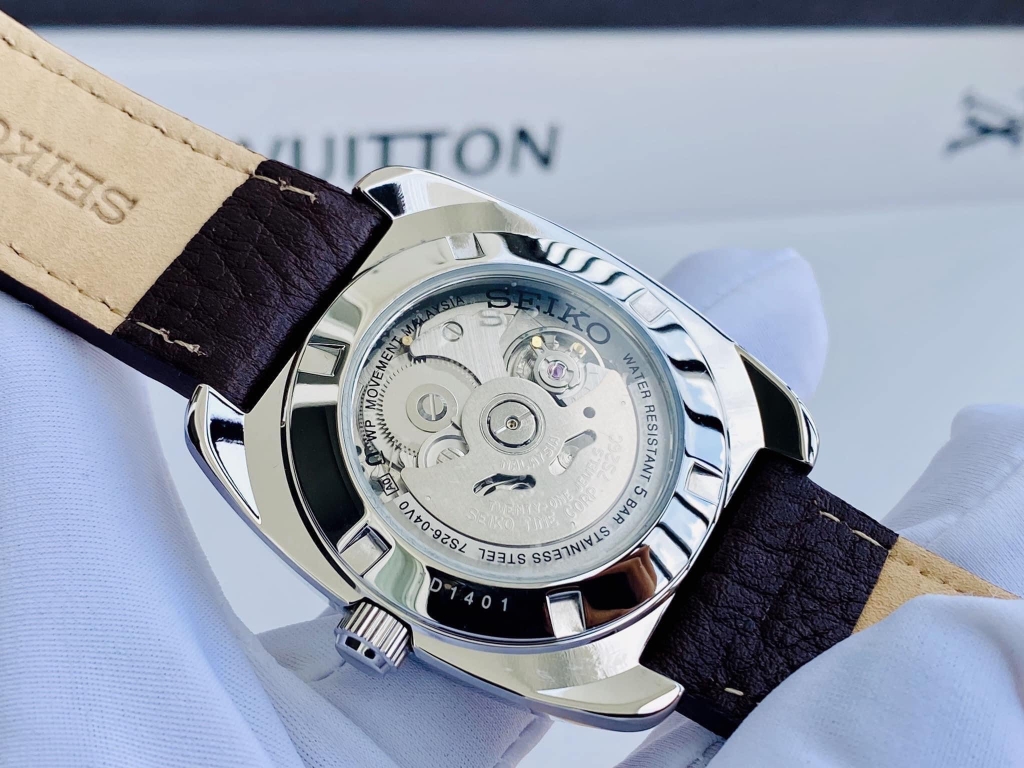 Đồng Hồ Nam Seiko Automatic SNKP27 Dây Da Vuông Mặt Xanh Lá