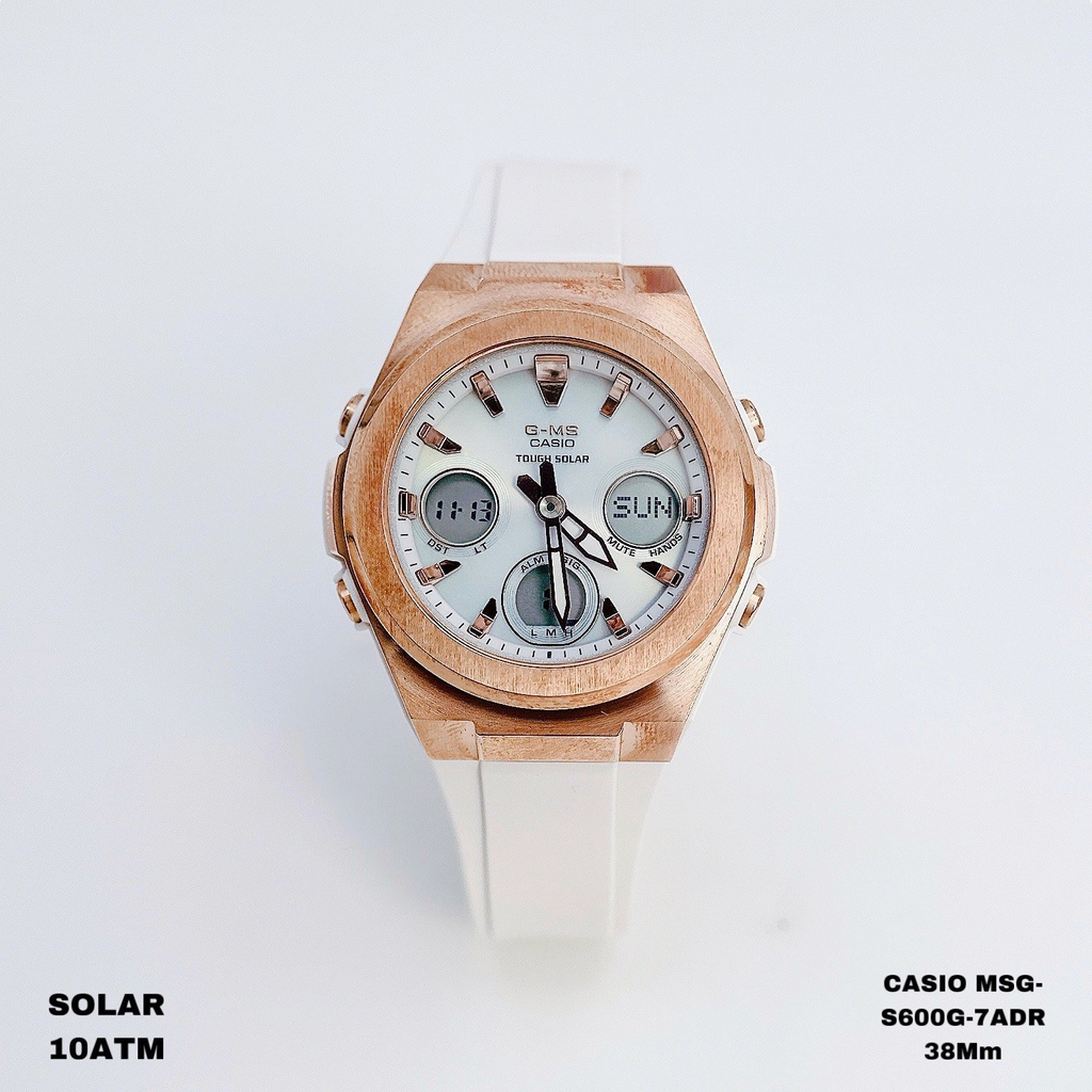 Đồng Hồ Nữ Casio Baby G  MSG-S600G-7ADR Dây Nhựa Vỏ Rose Mặt Trắng