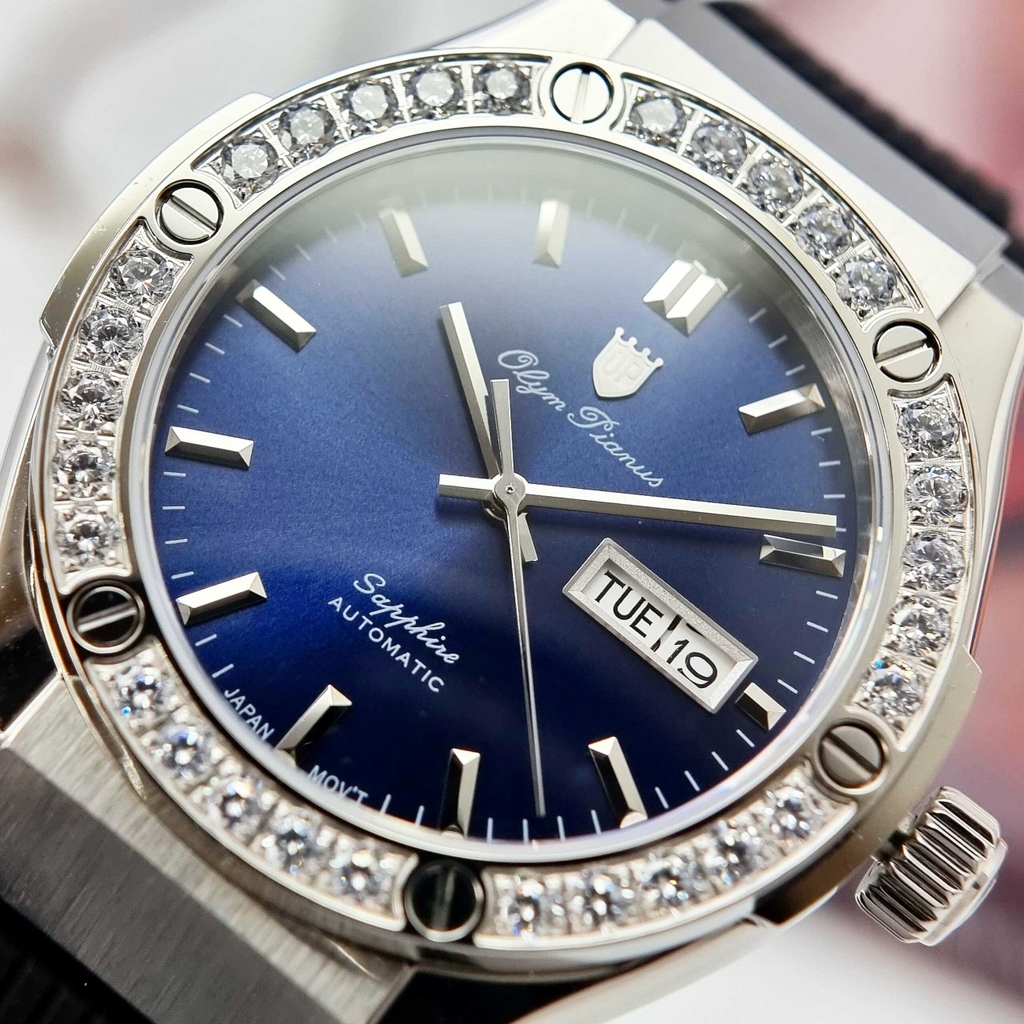 Đồng Hồ Nam Olym Pianus Automatic OP990-45ADGS-GL-X Dây Casu Đen Mặt Xanh Dương