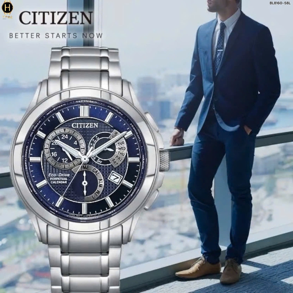 Đồng Hồ Nam Citizen Quartz Eco-Drive Perpetual Calendar BL8160-58L