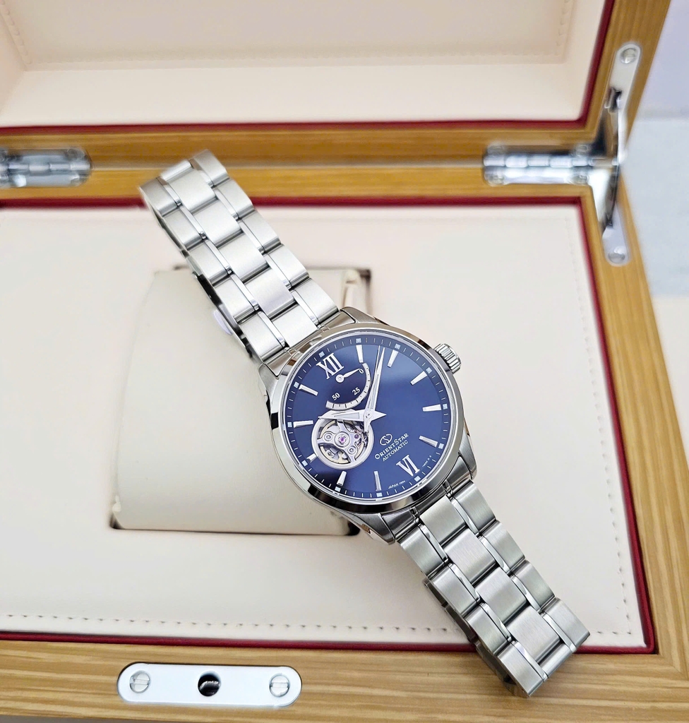 Đồng Hồ Nam Orient Star Automatic Semi Skeleton Blue RE-AT0001L00B ( RE-AT0001L )