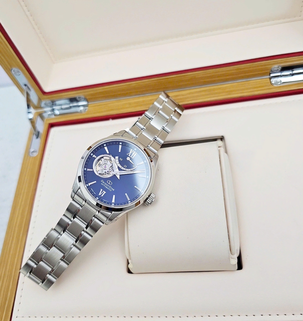 Đồng Hồ Nam Orient Star Automatic Semi Skeleton Blue RE-AT0001L00B ( RE-AT0001L )