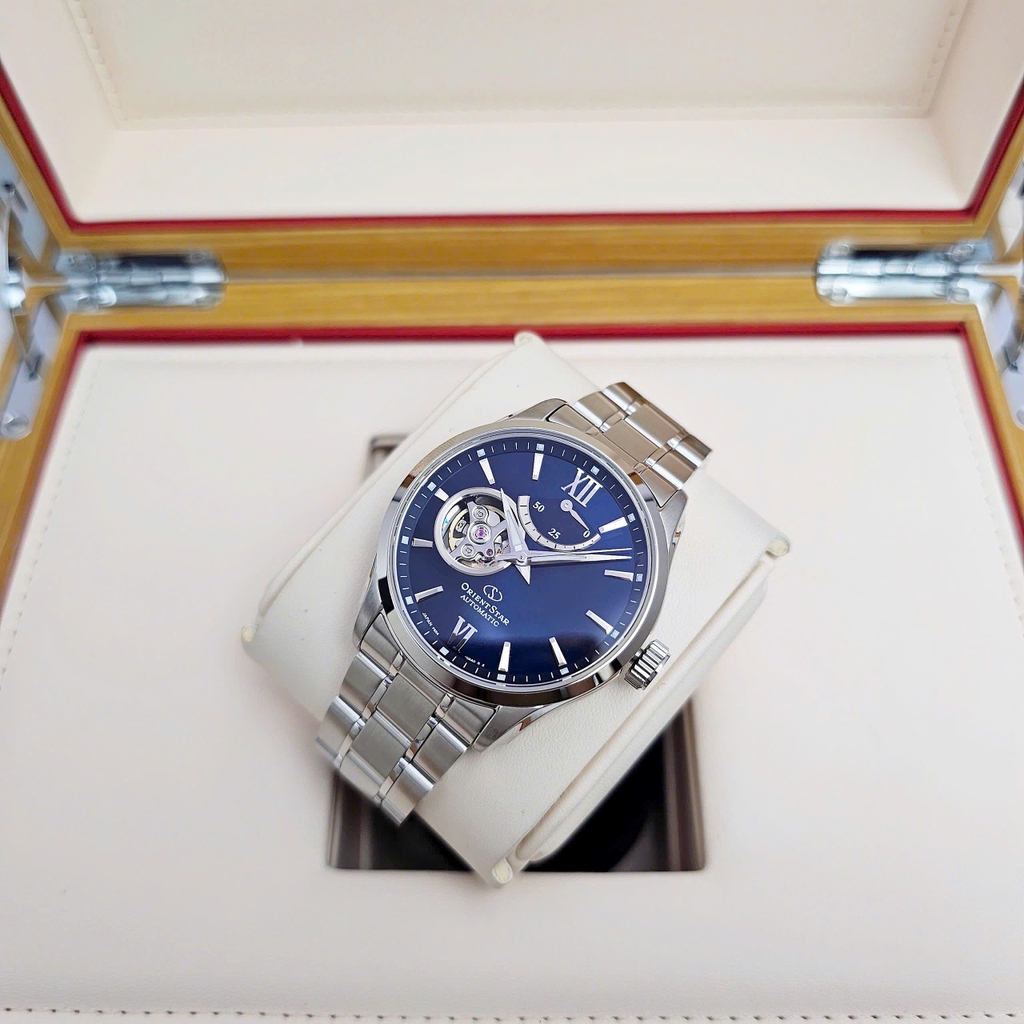 Đồng Hồ Nam Orient Star Automatic Semi Skeleton Blue RE-AT0001L00B ( RE-AT0001L )