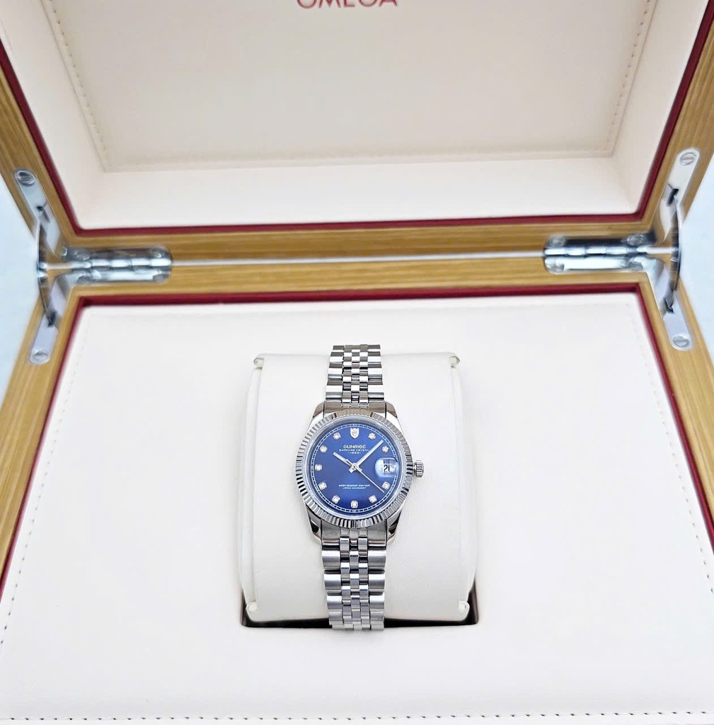 Đồng Hồ Cặp Sunrise Quartz 1255SA 2255SA Thép Trắng Blue ( Giá 1 Chiếc )
