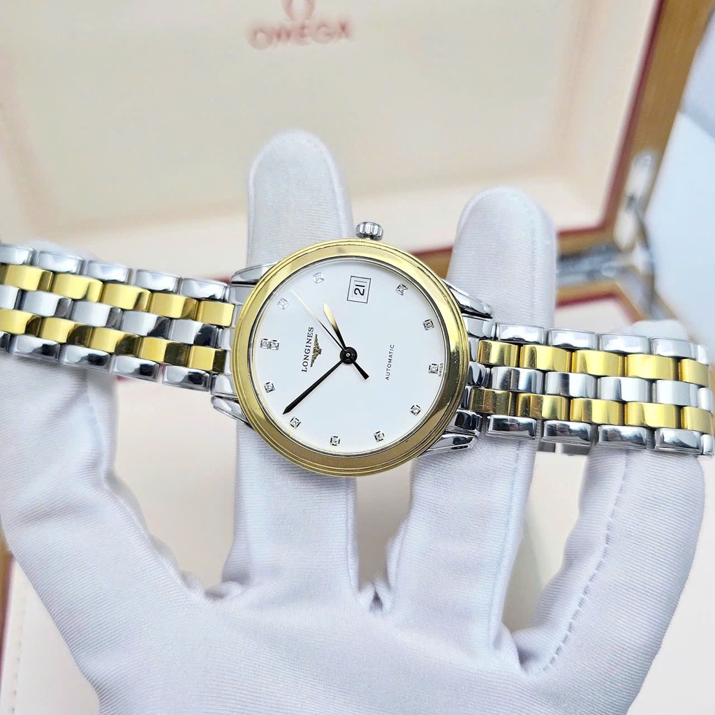 Đồng Hồ Nam Longines Automatic Flagship Demi Gold Diamond L4.774.3.27.7 ( L47743277 )