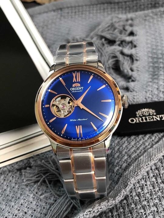 Đồng Hồ Nam Orient Automatic Bambino Open Heart Demi Rose BLue RA-AG0433L RA-AG0433L00C RA-AG0433L10B