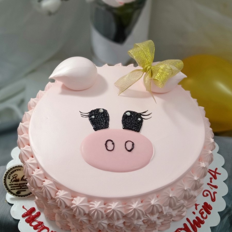 Bánh kem sinh nhật tạo hình mặt con heo tuổi hợi hồng 3d đáng yêu tặng bạn   Bánh Kem Ngộ Nghĩnh