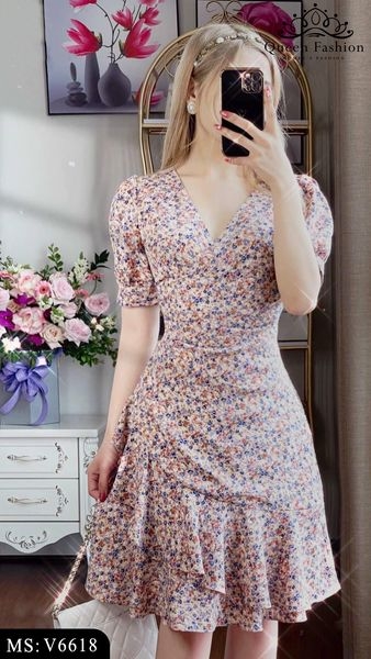 Váy xoè xếp li đính hoa eo  V800  Topvay Fashion