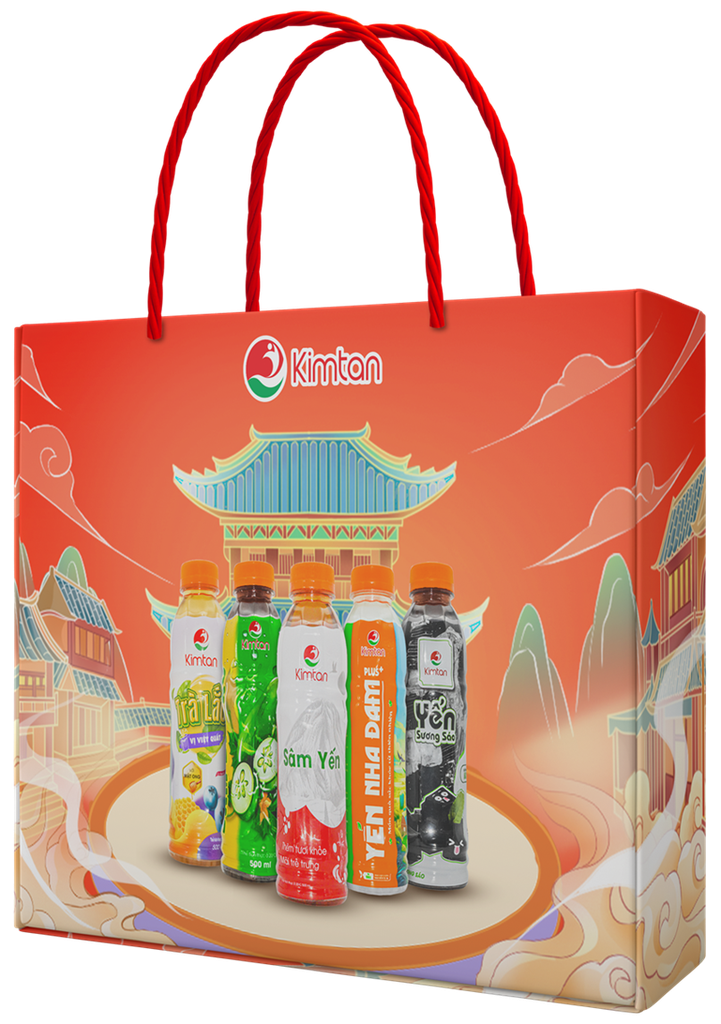 HỘP QUÀ PHÚC LỘC THỌ KIMTAN CHAI 500ML MIX 5 VỊ