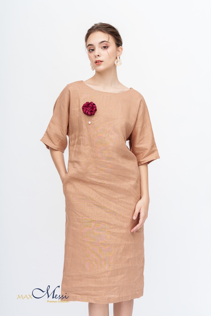 Đầm suông chân bèo linen mùa hè