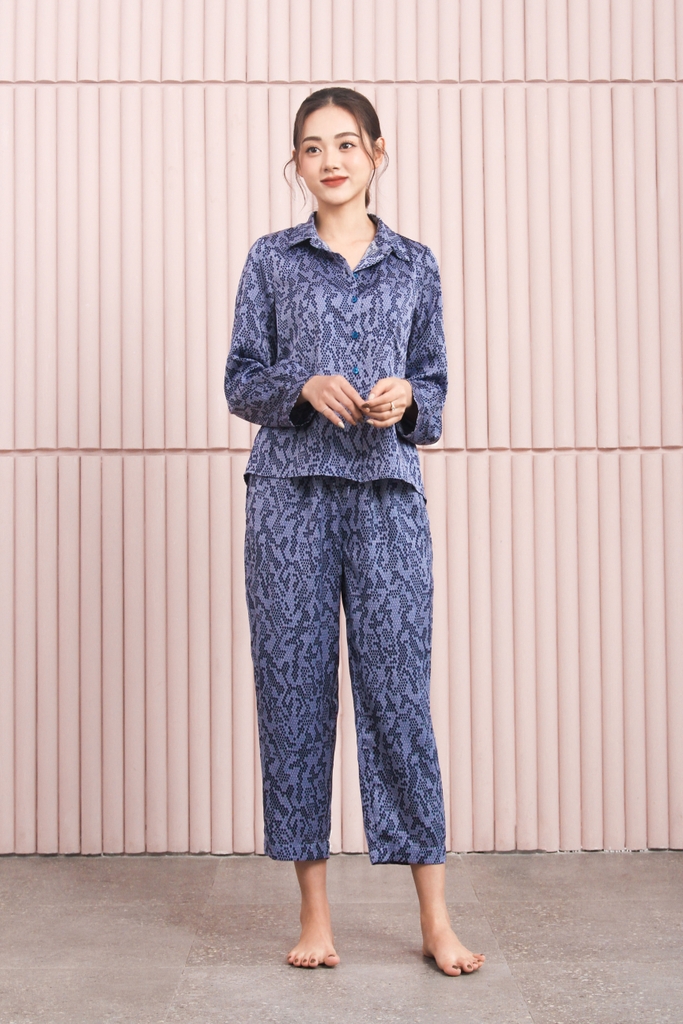 Pijama lụa dài tay mặc nhà nữ Freedy - 91463202D057
