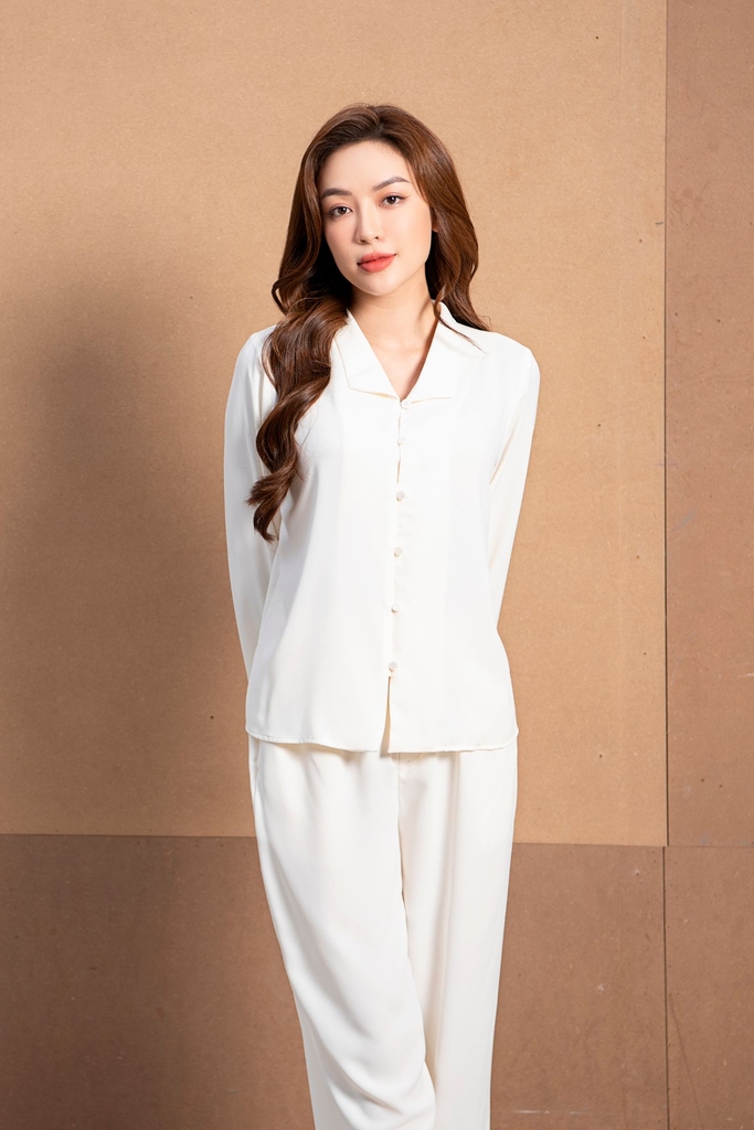 Bộ pijama dài tay nữ lụa Nhật cao cấp - WBD2216