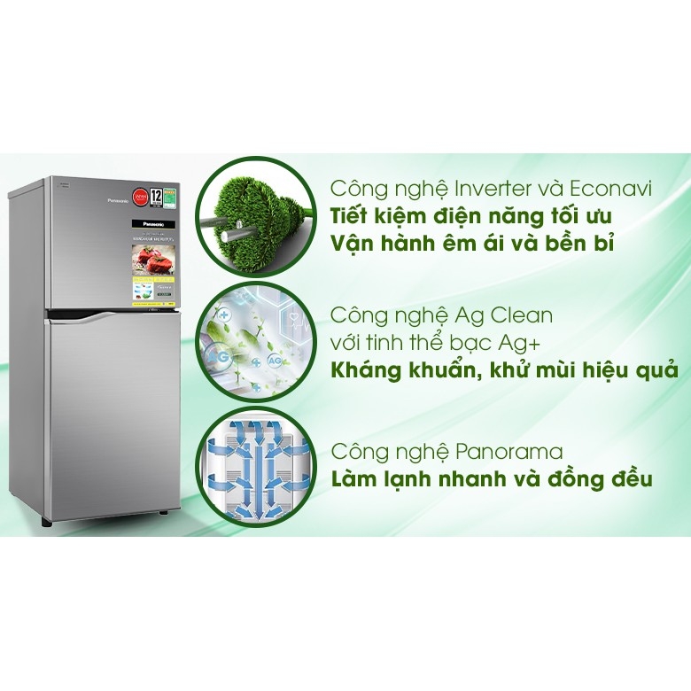 Tủ lạnh Panasonic Inverter 170 LÍT NR-BA190PPVN