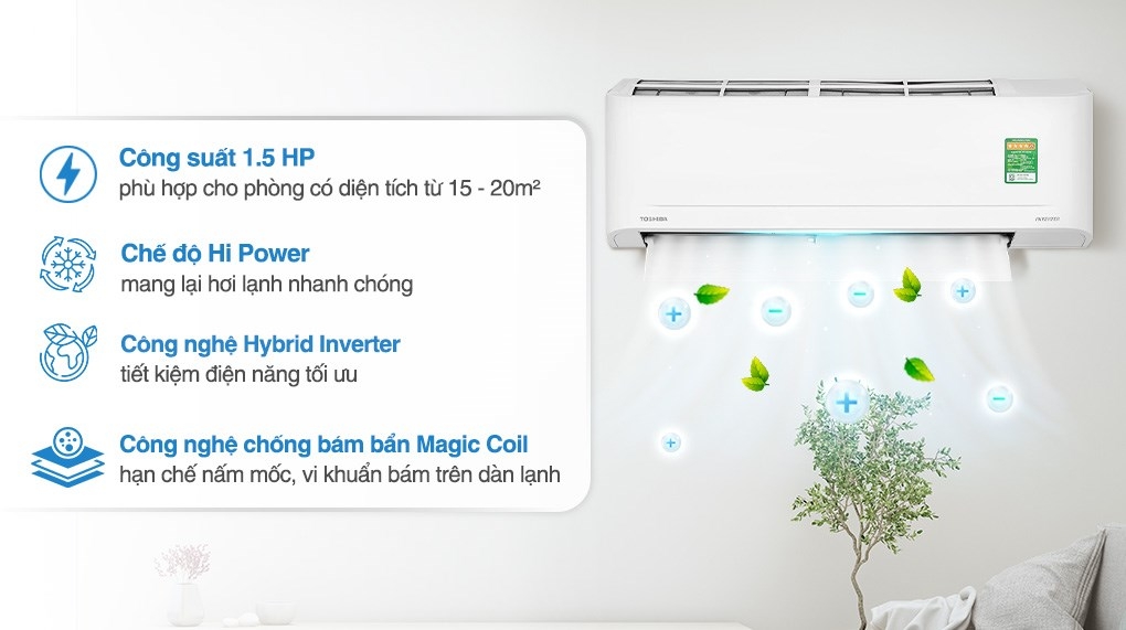Máy lạnh Toshiba Inverter 1.5 HP RAS-H13S5KCV2G-V Mẫu mới