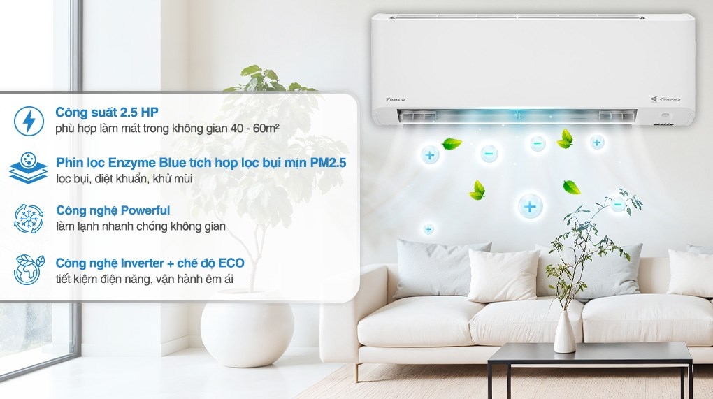 Máy lạnh Daikin Inverter 2.5 HP FTKY60ZVMV (Mắt thần thông minh)
